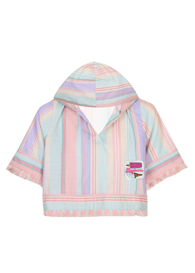 Cascadian Kids Hooded Top Multi Stripe Color