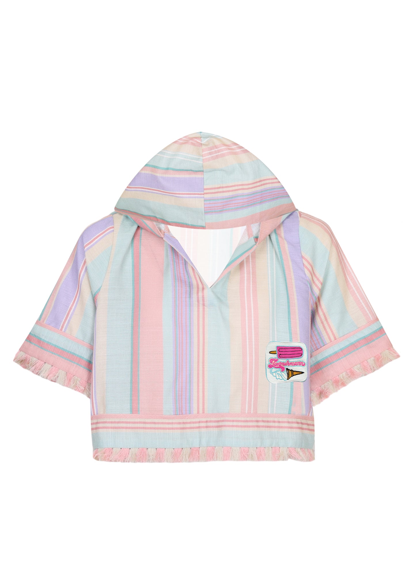 Load image into Gallery viewer, Cascadian Kids Hooded Top Multi Stripe Color
