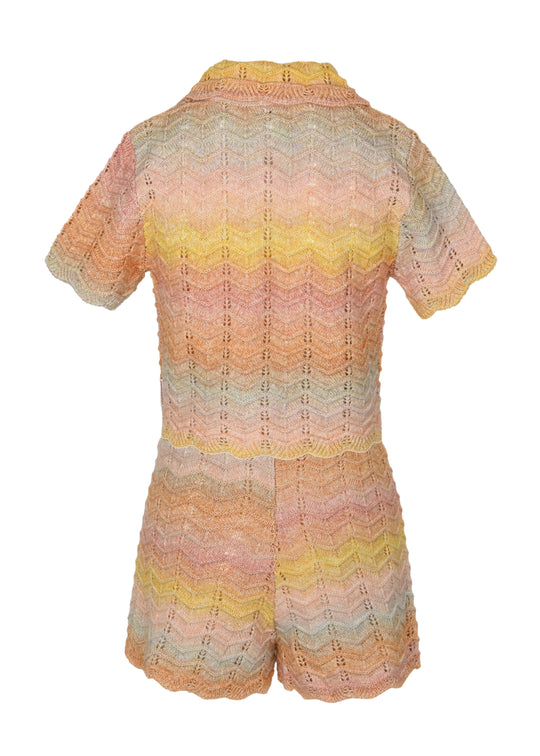 Tallow Kids Chevron Knit Top and Shorts - Set