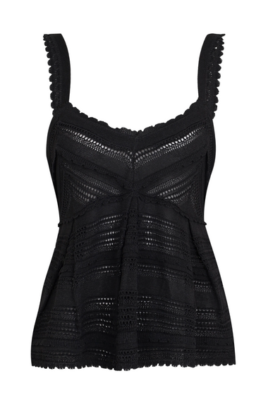 Lucky Lace Knit Tank Black