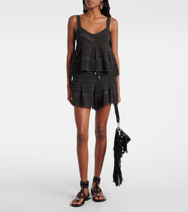 Lucky Lace Knit Tank Black