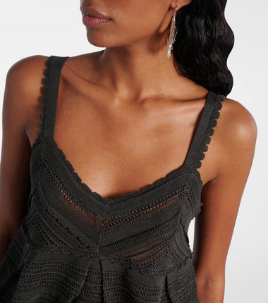 Lucky Lace Knit Tank Black