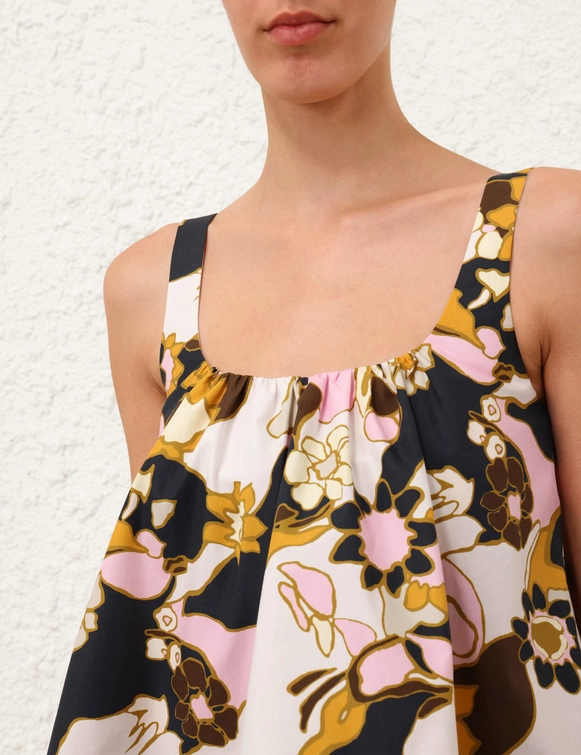 Load image into Gallery viewer, Maxine Cropped Cami Yellow Kaleidoscope Floral - Top
