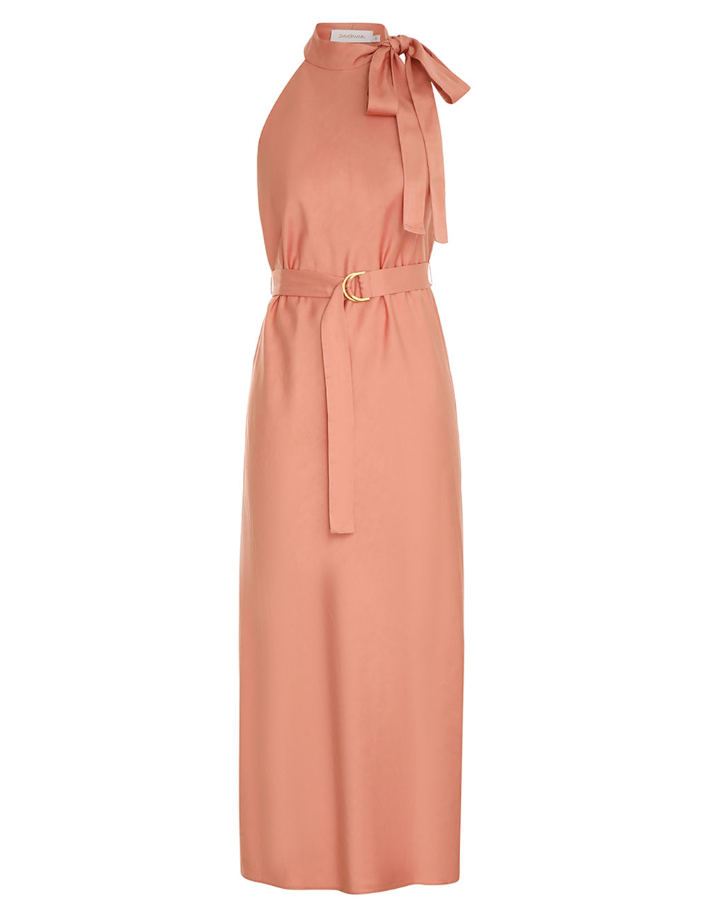 Neck Tie Halter Dress Lipstick