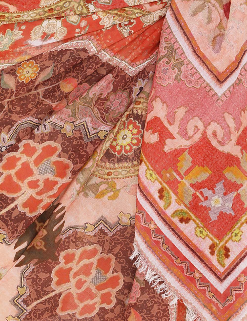 Load image into Gallery viewer, Printed Cotton Pareo Rust Multi - Sarong
