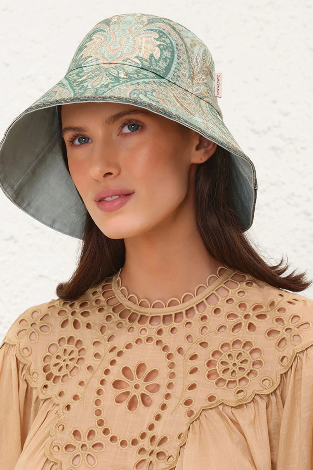 Printed Long Brim Hat Bucket Hat