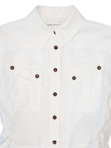 Rhiannon Cuffed Playsuit Ivory