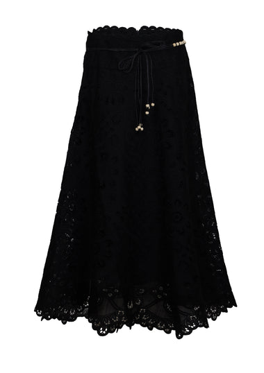 Rhiannon Embroidered Skirt Black