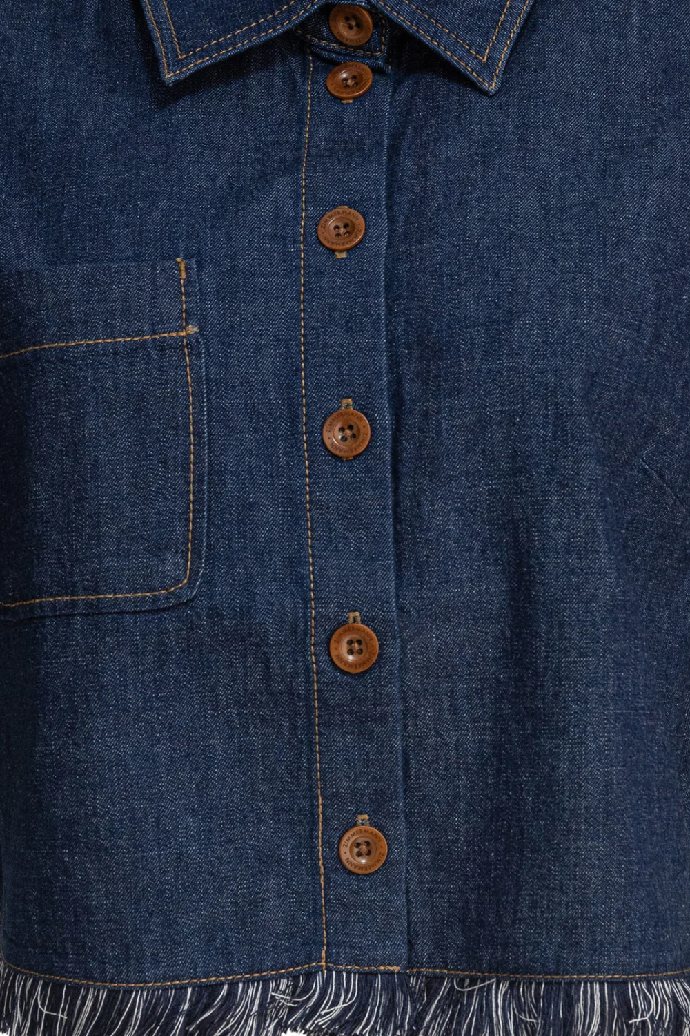 Load image into Gallery viewer, Rhiannon Fringe Denim Shirt
