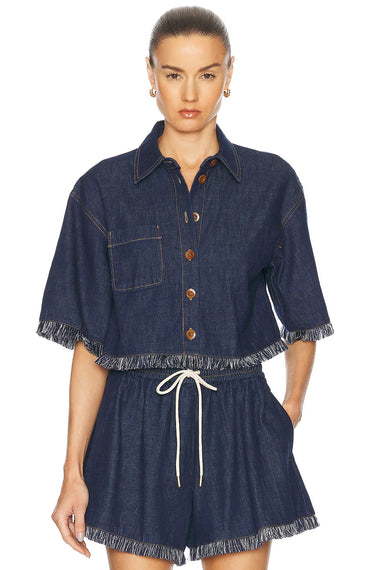 Rhiannon Fringe Denim Shirt