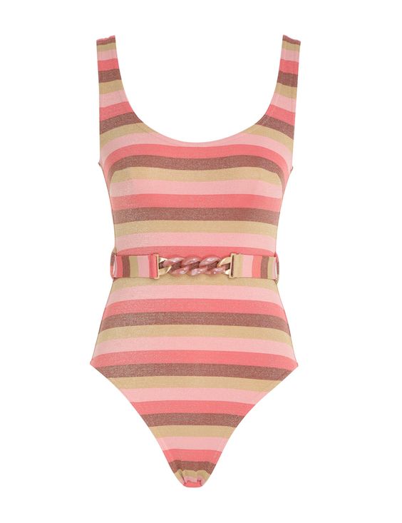 Load image into Gallery viewer, Vacay Lurex Scoop One Piece Lurex/Multi Stripe - One Piece
