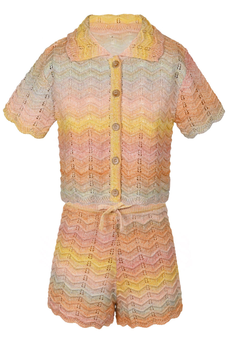 Tallow Kids Chevron Knit Top and Shorts
