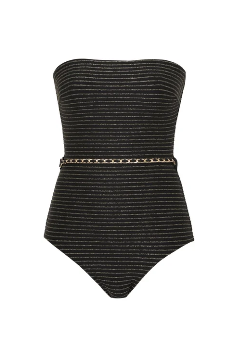 Waverly Bandeau Chain One Piece Black/Gold