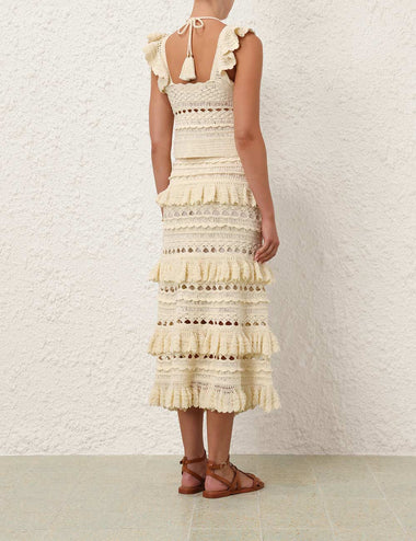 Waverly Crochet Halter Top Cream - Top