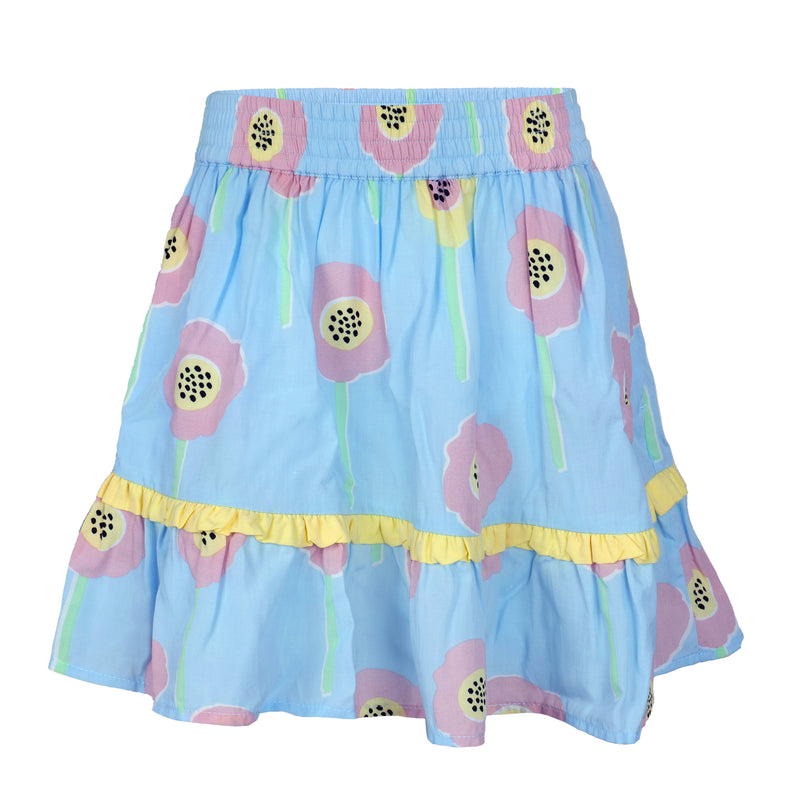 Girl's Floral Skirt in Light Blue