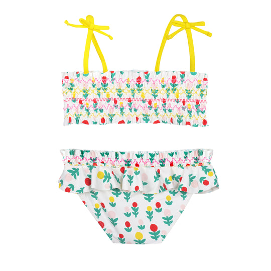 Kids Shirred Bikini Set with UPF50+