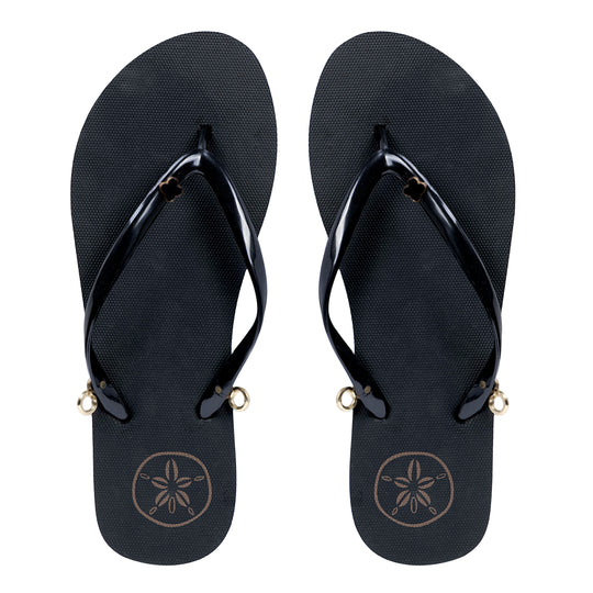 Ankle Tie Flip Flops Black