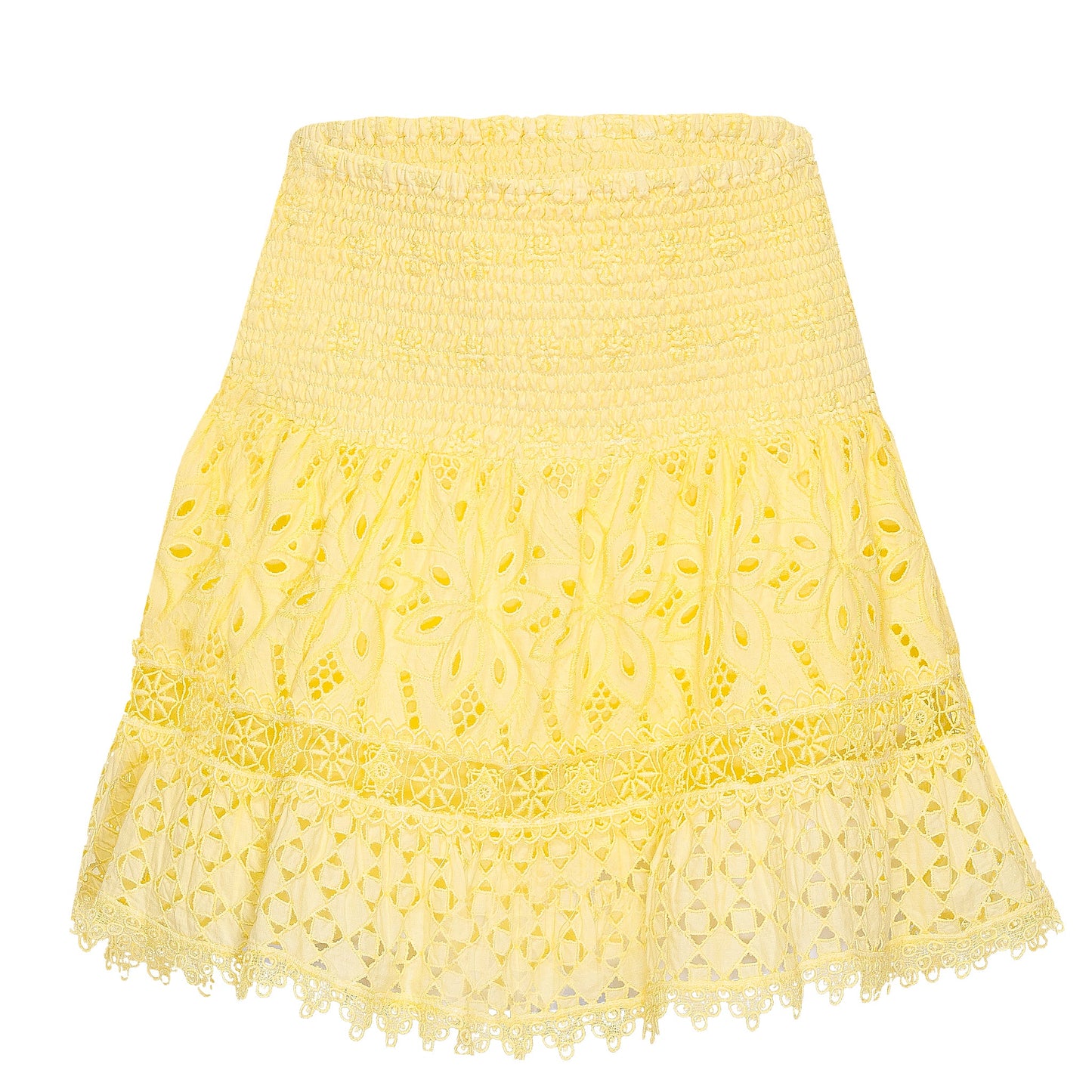 Cotton mini skirt with ruffles