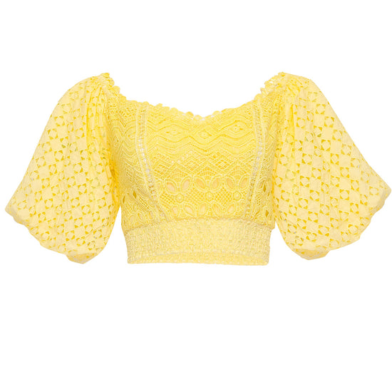 Cotton crop top in yellow