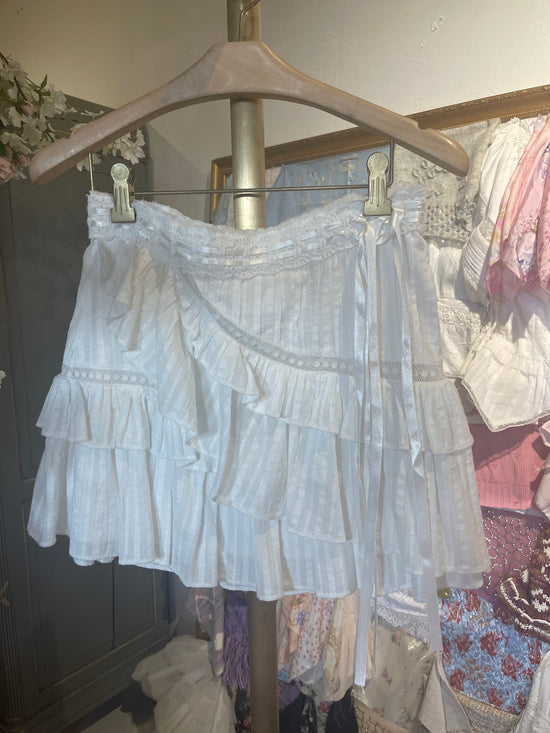 White Cotton Mini Skirt