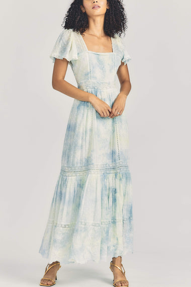 Hand Dyed Square Neck Midi Dress