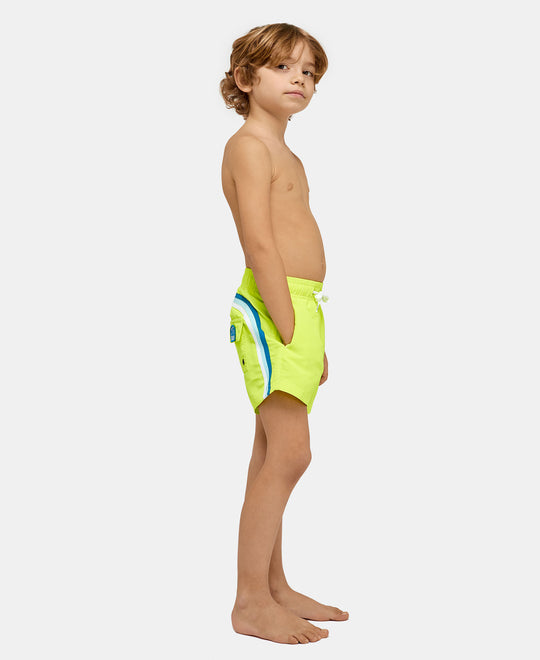Load image into Gallery viewer, junior wearing Neon Green Swim Shorts for Boys
