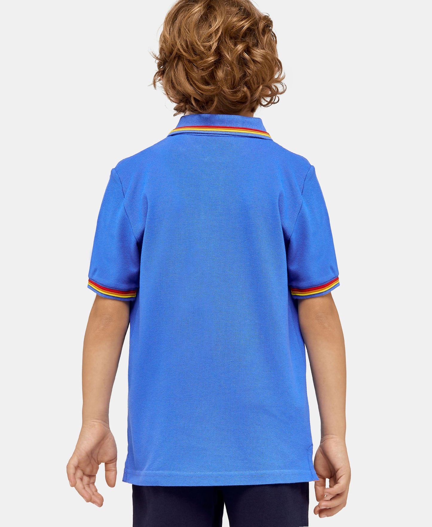 Load image into Gallery viewer, boy wearing a sundek Blue Polo Shirt
