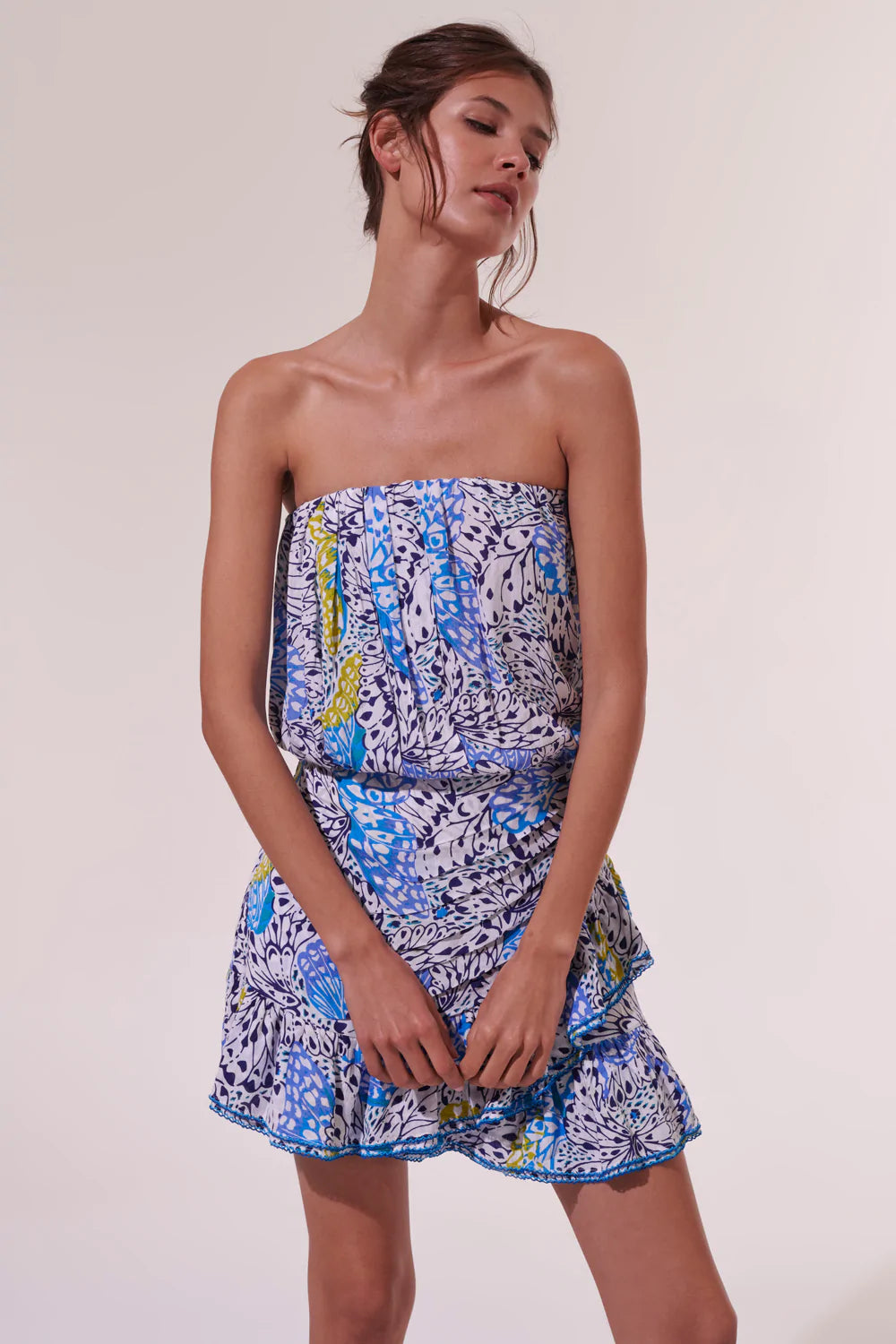 Bandeau Mini Dress with Print