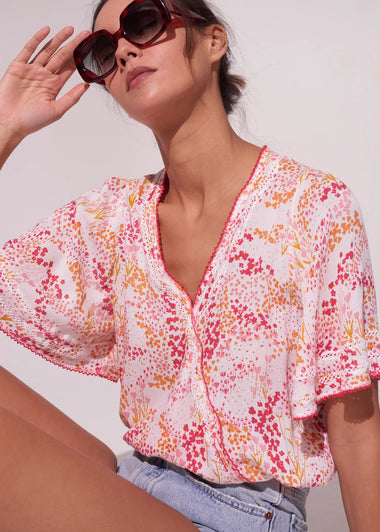 Womens Floral Top | Ladies Floral V Neck Top