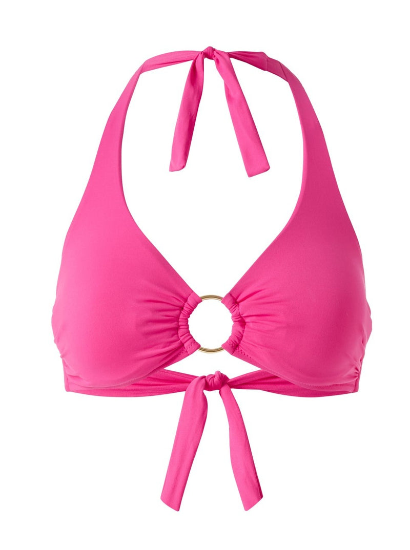 Halterneck Bikini Top in Fuchsia