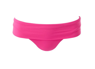 Fold Over Bikini Bottoms in Fuchsia | Full Coverage Bikini Bottom