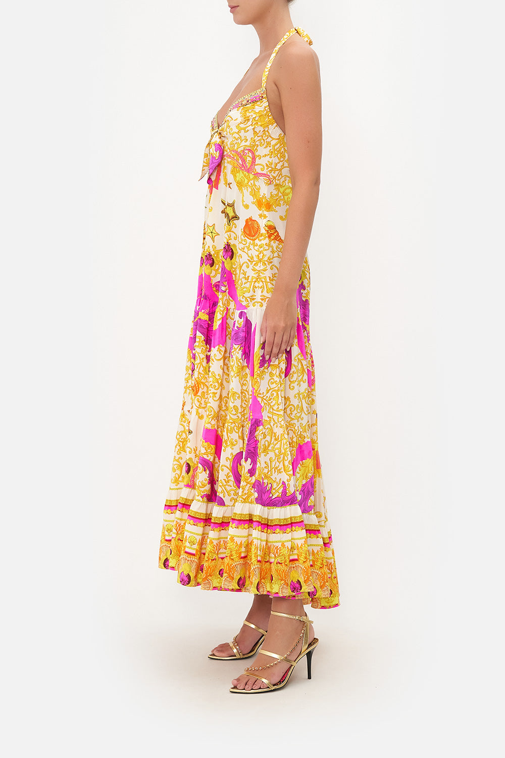 Designer Front Tie Dress in Silk