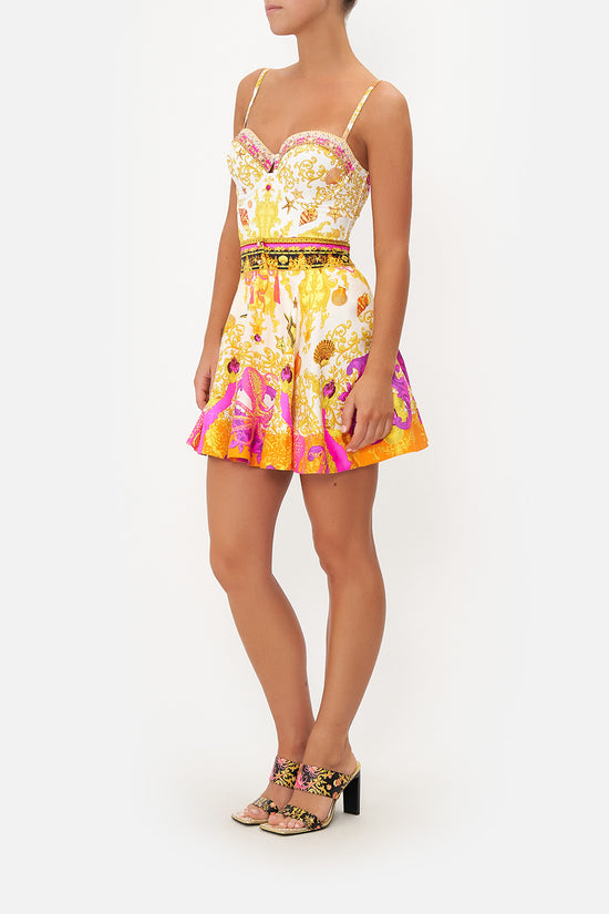 Load image into Gallery viewer, Boho Mini Skirt in Printed Silk
