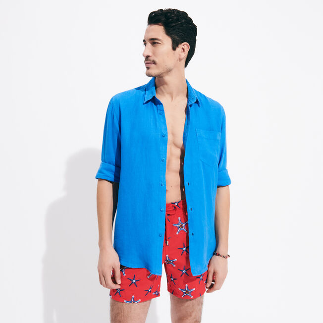 Caroubis Blue Linen Shirt