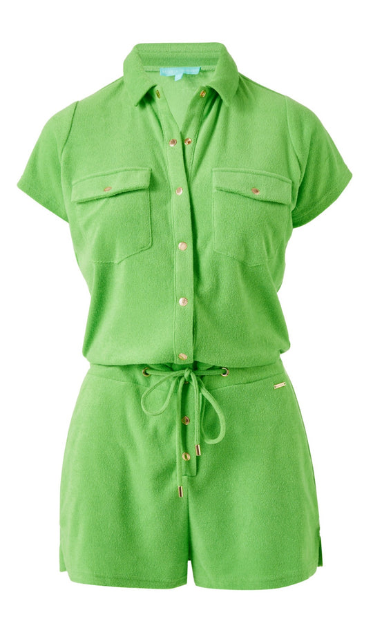 Melissa Odabash Womens Terry Jumpsuit in Lime | Summer Playsuit Lime