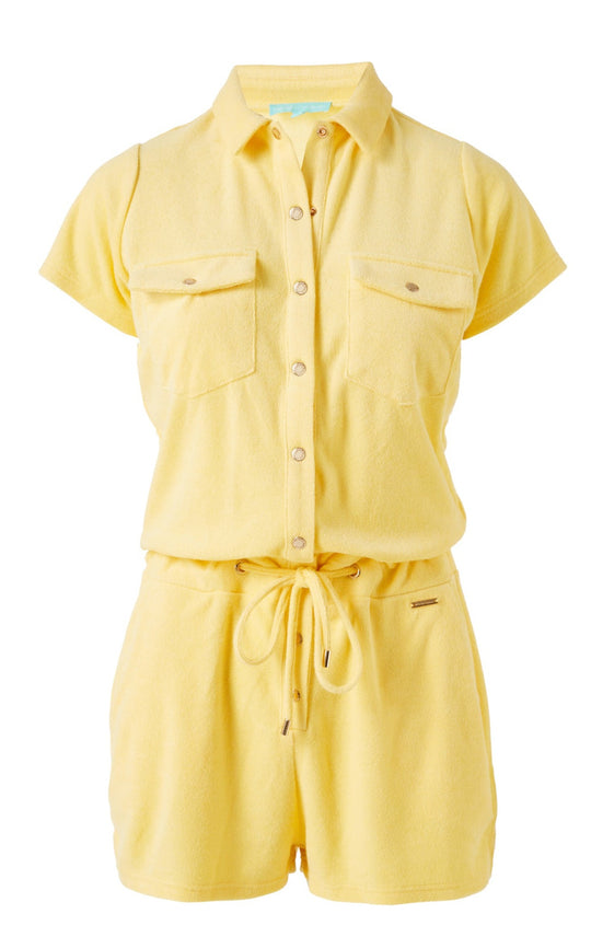 Melissa Odabash Womens Terry Jumpsuit in Yellow | Summer Playsuit Yellow