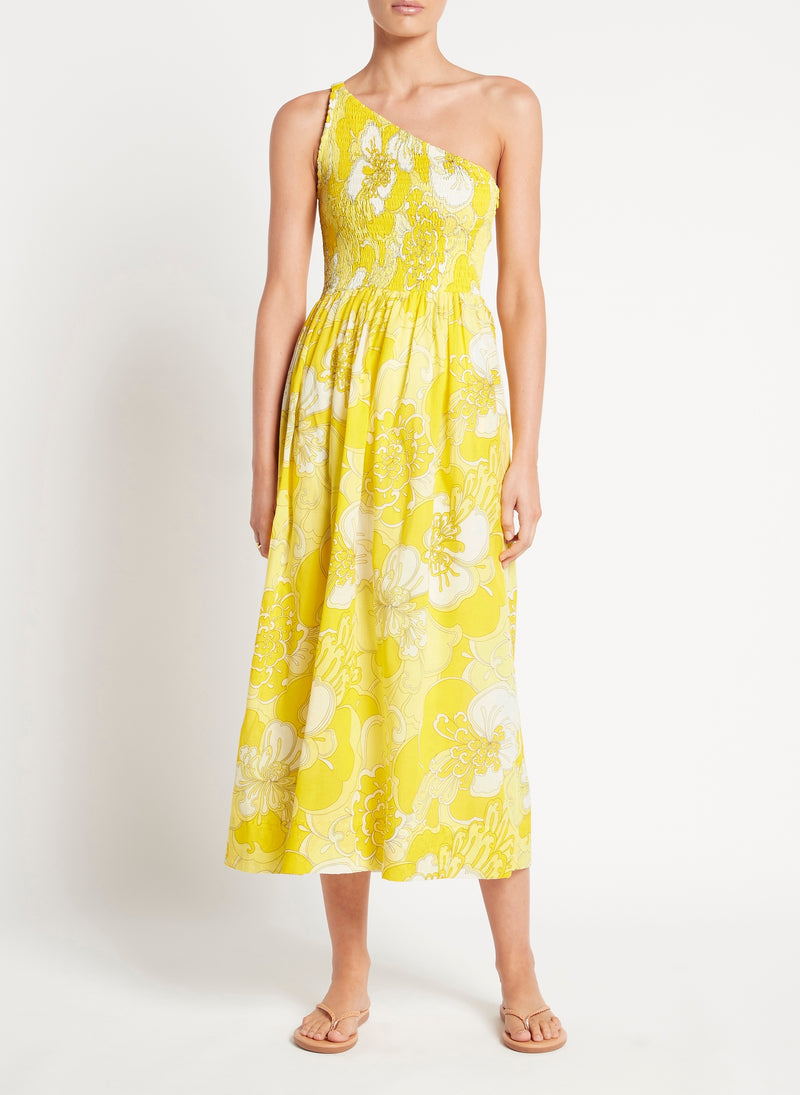 Yellow Midi Floral Dress