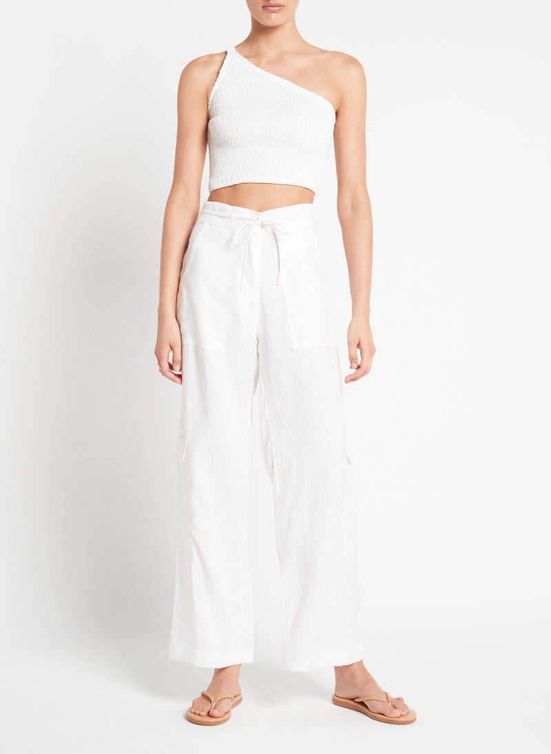 White One Shoulder Top