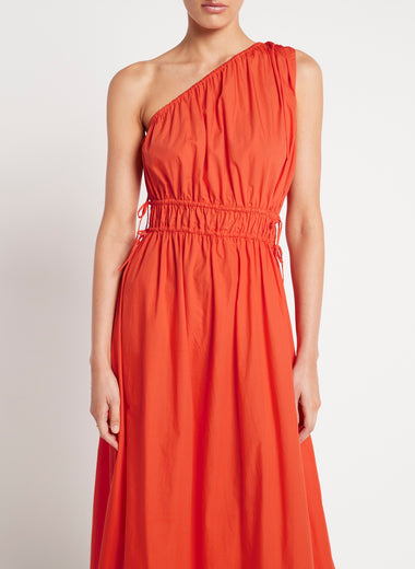 Unlined Orange Midi Dress
