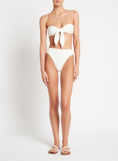 Full Coverage White Bikini Bottoms