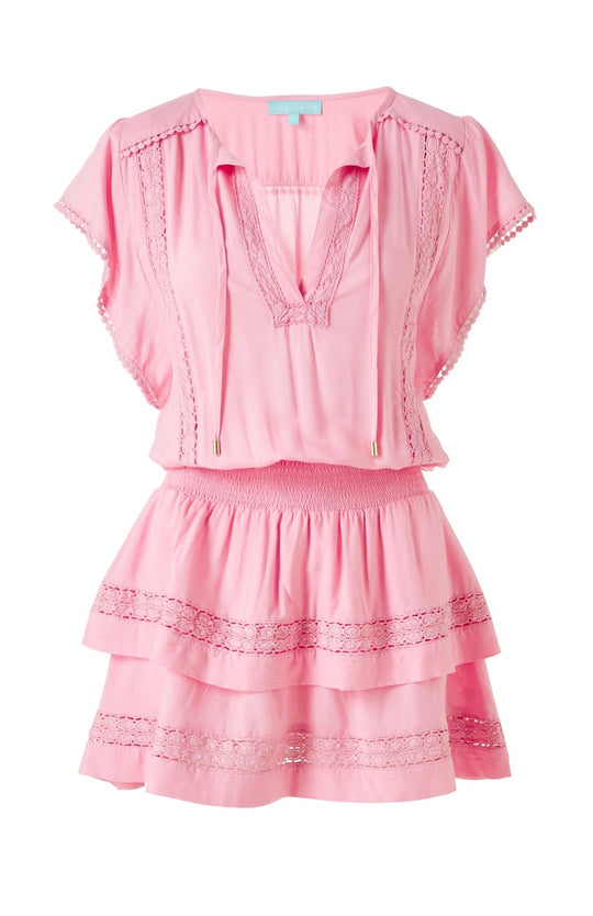 Melissa Odabash Pink Short Dress | Ruffled Short Dress in Pink