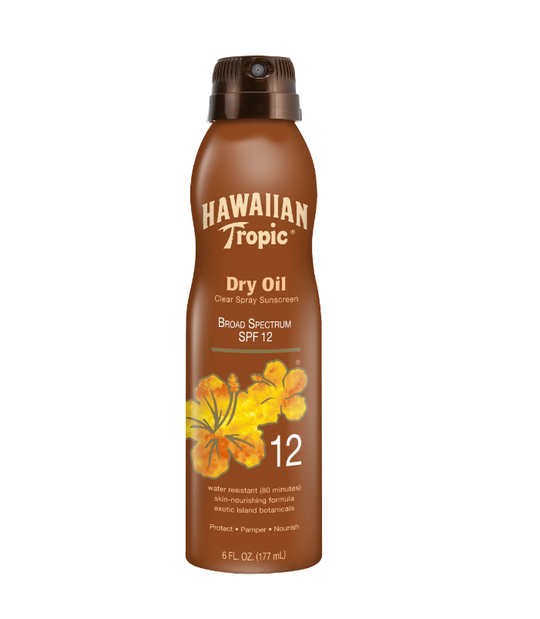 Hawaiian Tropic Dry Oil Clear Spray Sunscreen SPF 12