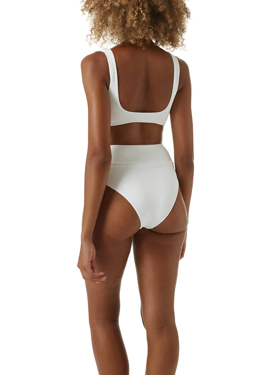 Load image into Gallery viewer, Designer High Waisted Bikini Bottoms in White
