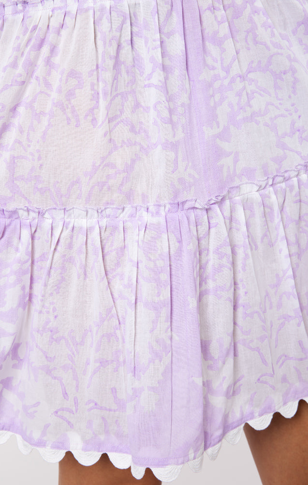 Load image into Gallery viewer, Flared Sleeve Dress In Palladio Print Lilac - Dress
