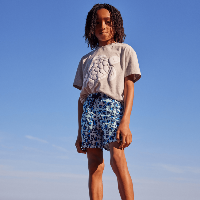 Boys Swim Shorts Turtles Leopard
