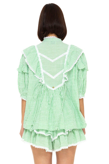 Bellatrix Blouse Seersucker Green Apple - Top