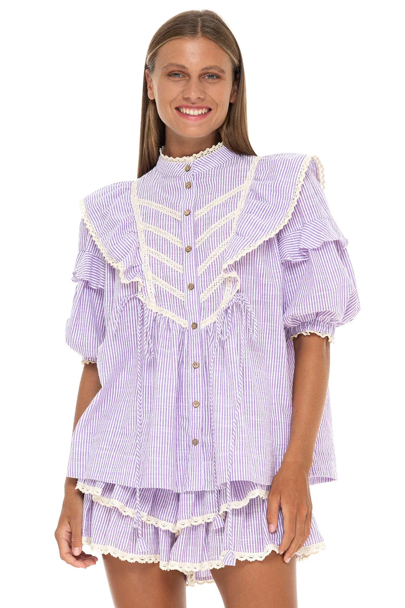 Bellatrix Blouse Seersucker Prune