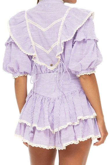 Gabriella Shorts Seersucker Prune - Shorts