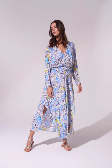 Wrap Midi Dress with Sleeves