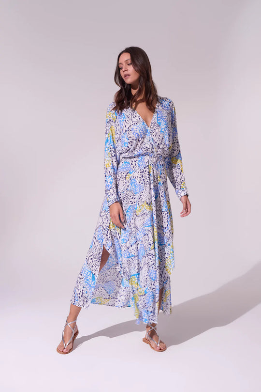 Load image into Gallery viewer, Wrap Midi Dress with Sleeves

